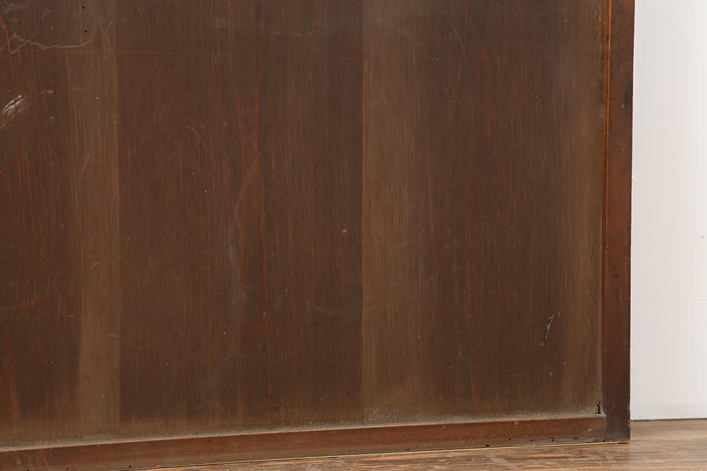 アンティーク建具　明治大正期　ヒノキ材の無双戸2枚セット(無双窓、帯戸、建具、引き戸)(R-043881)