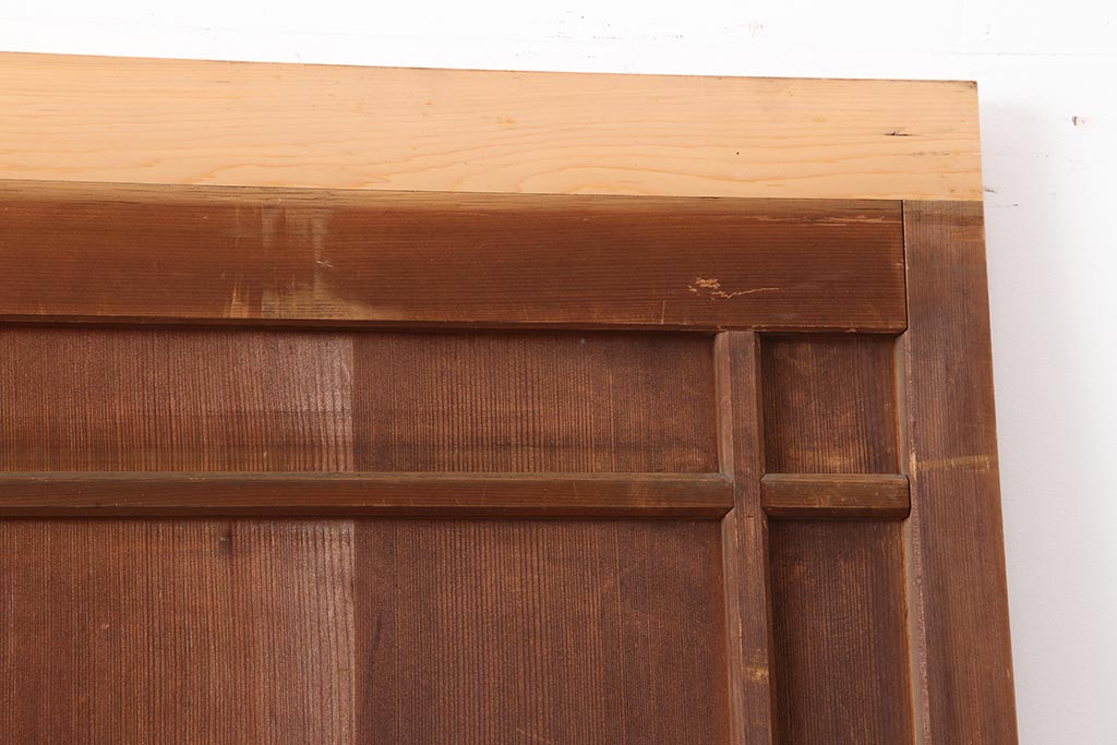 アンティーク建具　大正昭和期　ヒノキ材　上品な雰囲気を放つ板戸2枚セット(建具、引き戸)(R-043882)