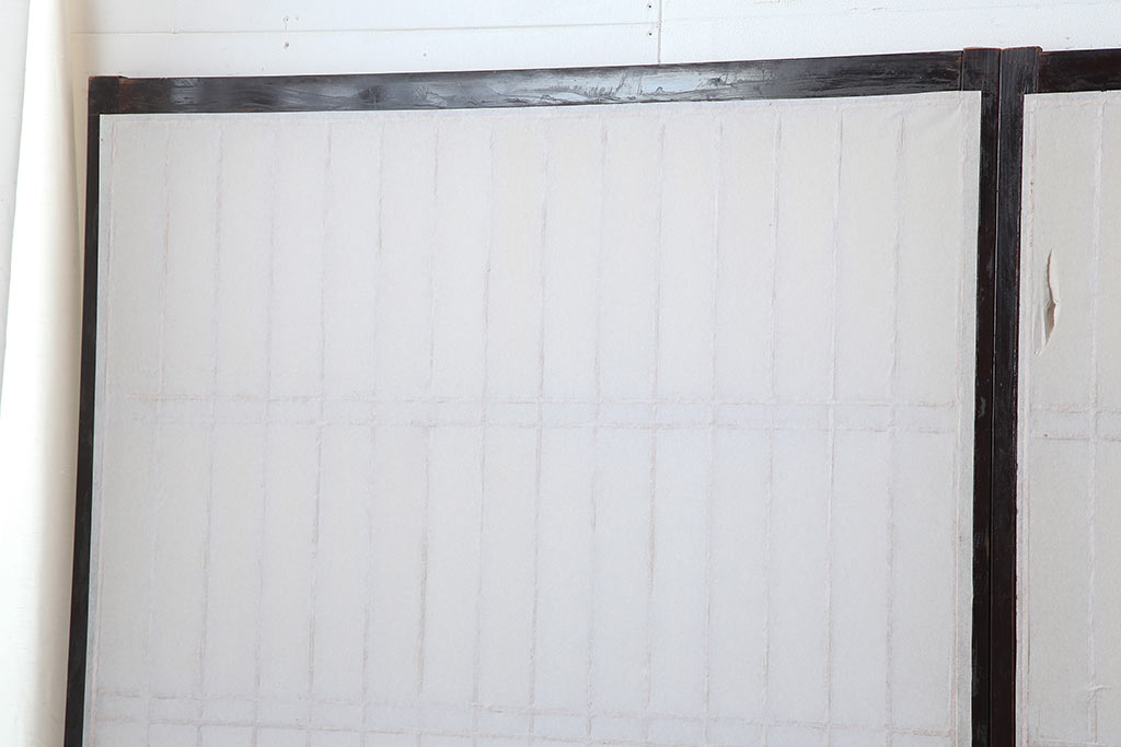 アンティーク建具　昭和初期　レトロガラス入り　上品な和の雰囲気漂う障子戸4枚セット(引き戸、ガラス帯戸)(R-043898)