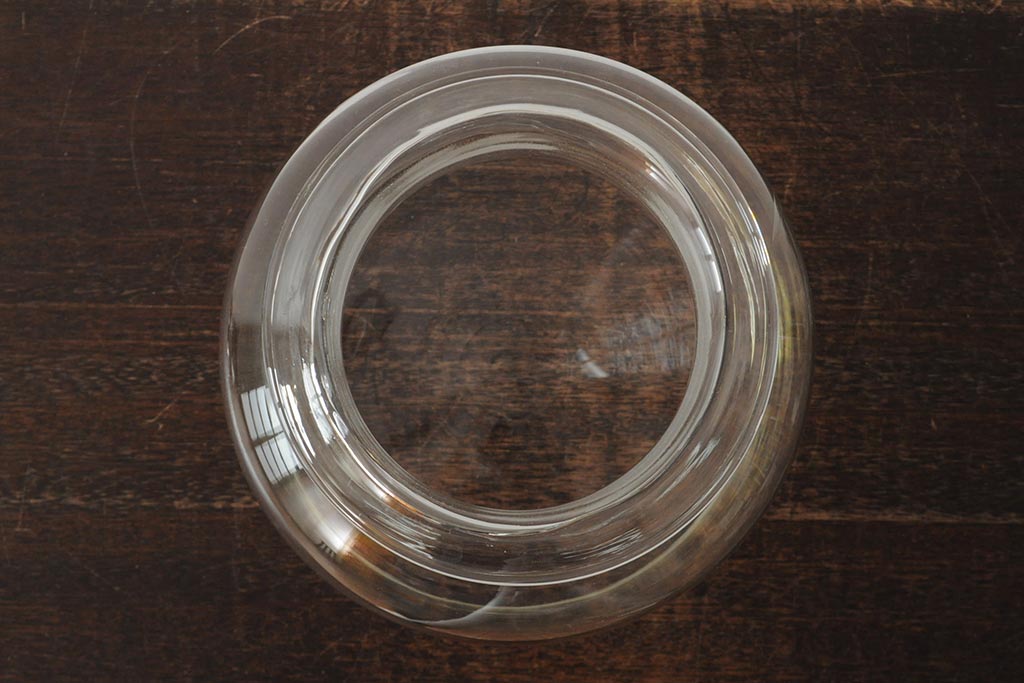 レトロ雑貨　昭和レトロ　蓋付き　おしゃれなディスプレイにおすすめなガラスビン(ガラス瓶、キャニスター)(R-043921)