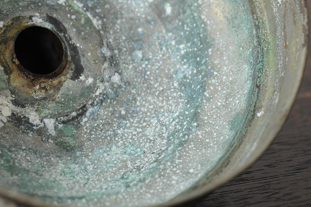 レトロ雑貨　昭和レトロ　縦長のフォルムが可愛らしい地球瓶(ガラス瓶、ガラスビン)(R-043922)