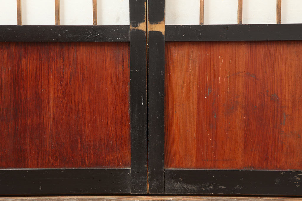 アンティーク建具　和製アンティーク　昭和初期　アンティークならではの風格漂う障子戸3枚セット(引き戸、障子戸)(R-043932)