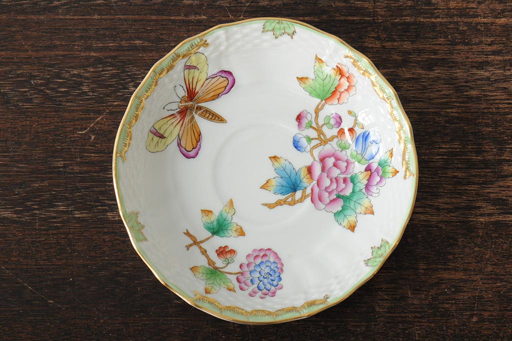 中古　ハンガリー　HEREND(ヘレンド)　ヴィクトリア・ブーケ　カップ&ソーサー(西洋陶磁器)(R-043958)