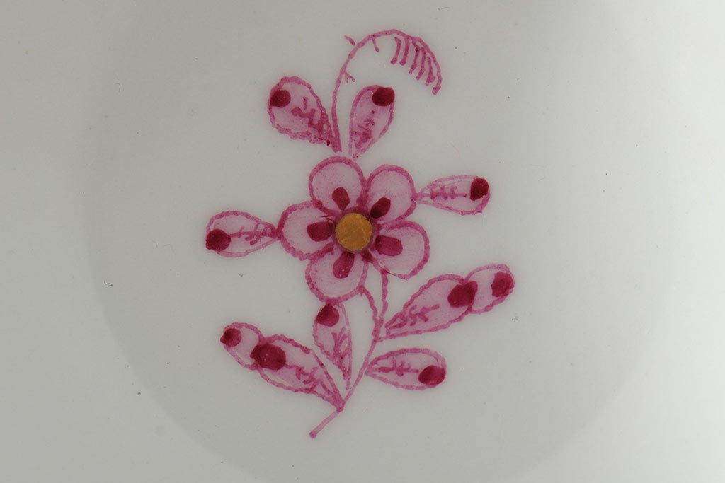 中古　ハンガリー　HEREND(ヘレンド)　インドの華ピンク　カップ&ソーサー(西洋陶磁器)(R-043960)