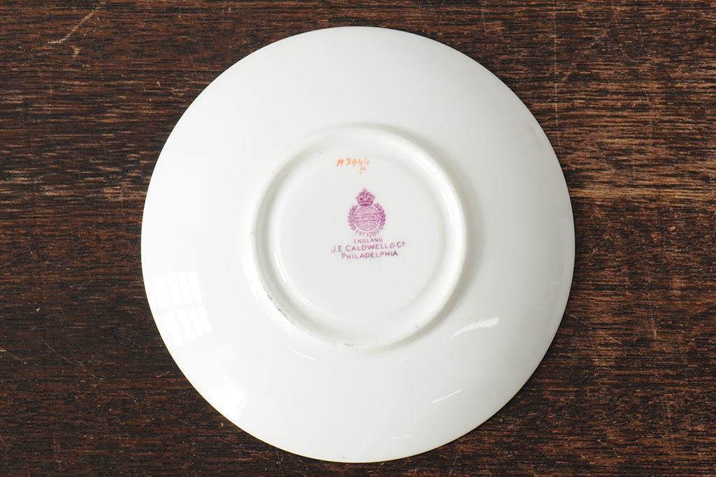 ヴィンテージ　イギリス　MINTON(ミントン)　コバルトブルー　金彩　カップ&ソーサー(デミタスカップ、洋食器、陶磁器、ビンテージ)(R-043963)