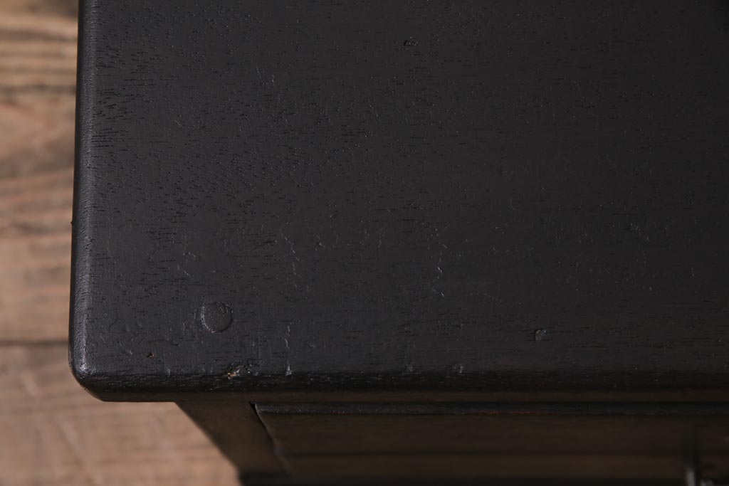 レトロ家具　昭和中期　ペイント　シックな印象の小引き出し(小物収納、卓上収納)(R-043970)
