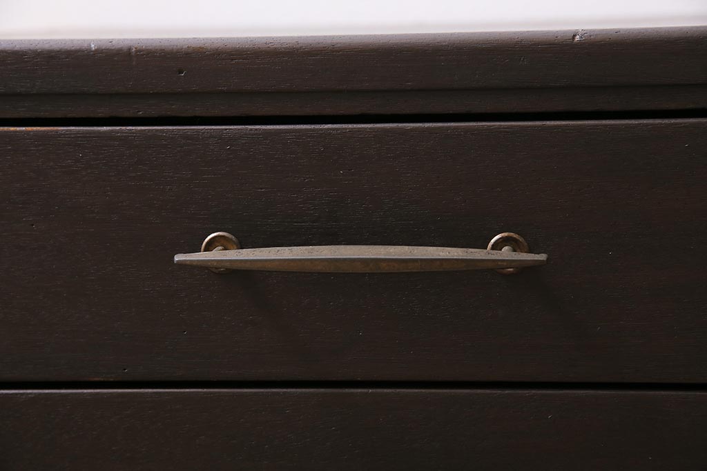 レトロ家具　昭和中期　ペイント　シックな印象の小引き出し(小物収納、卓上収納)(R-043970)