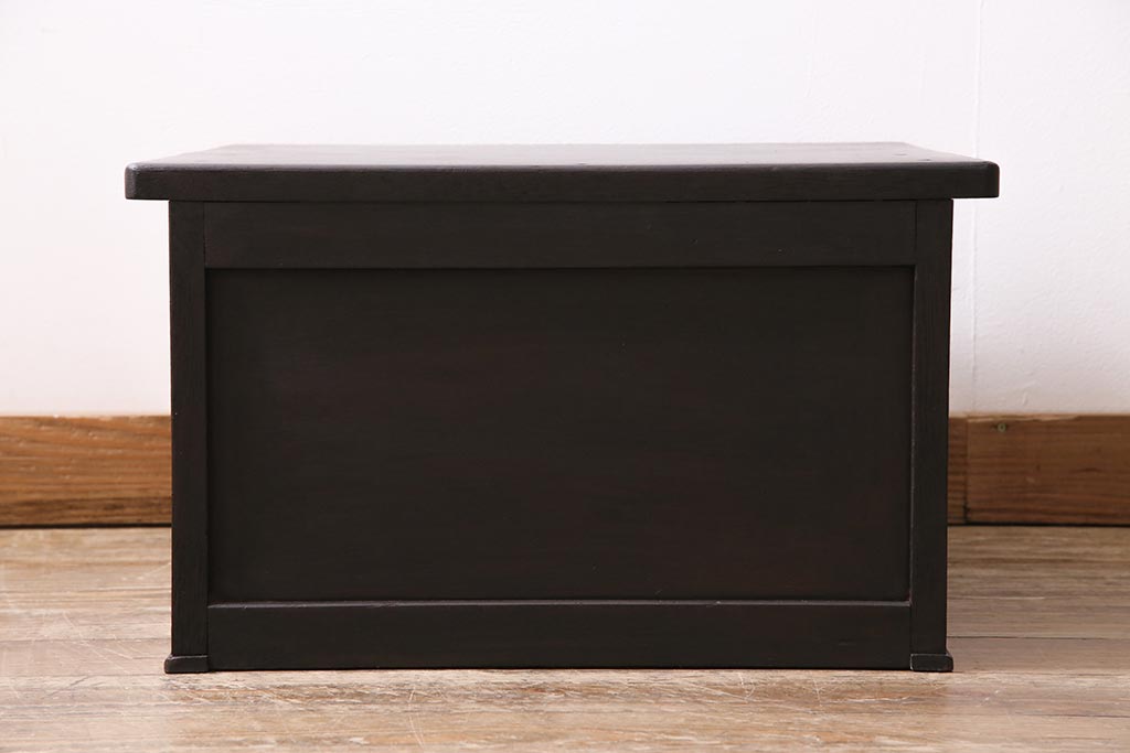 レトロ家具　昭和中期　ペイント　シックな印象の小引き出し(小物収納、卓上収納)(R-043970)