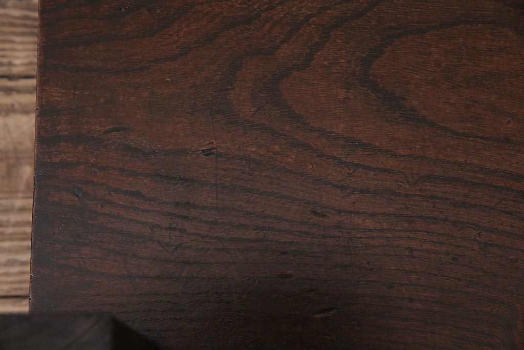 アンティーク家具　和製アンティーク　明治大正期　総ケヤキ材の引き出し付き置床(置き床、飾り台)(R-043972)