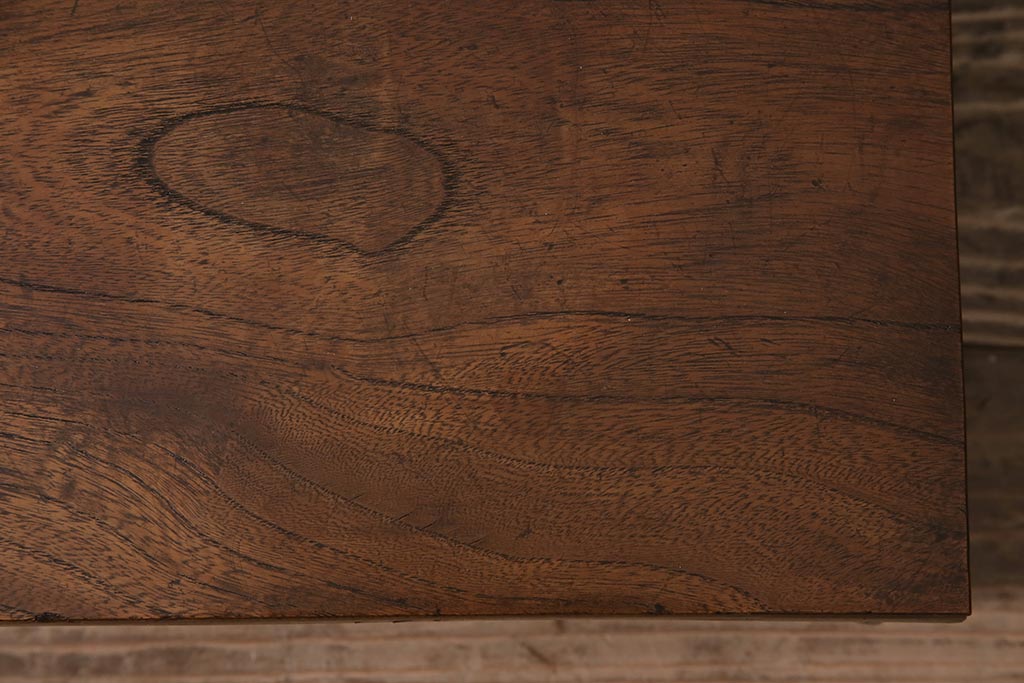 アンティーク家具　和製アンティーク　大正昭和初期　総ケヤキ材　独特の木目が味のある花台(飾り台)(R-043973)