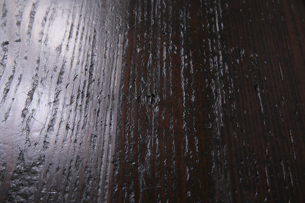 アンティーク家具　昭和初期　ヒノキ材　使いこまれた質感が味わい深い平机(デスク、ワークデスク、在宅ワーク、在宅用)(R-043983)