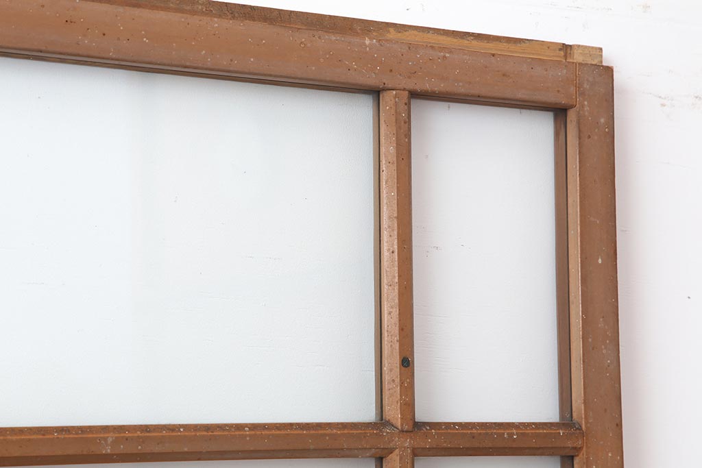 アンティーク建具　昭和初期　ノスタルジックな雰囲気が魅力のガラス戸2枚セット(引き戸)(R-043985)