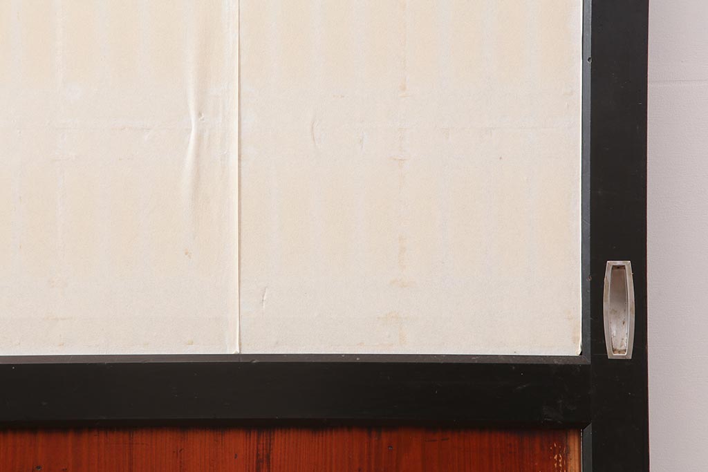 アンティーク建具　明治大正期　上品な空間作りにおすすめの格子帯戸2枚セット(引き戸、障子戸)(R-043989)