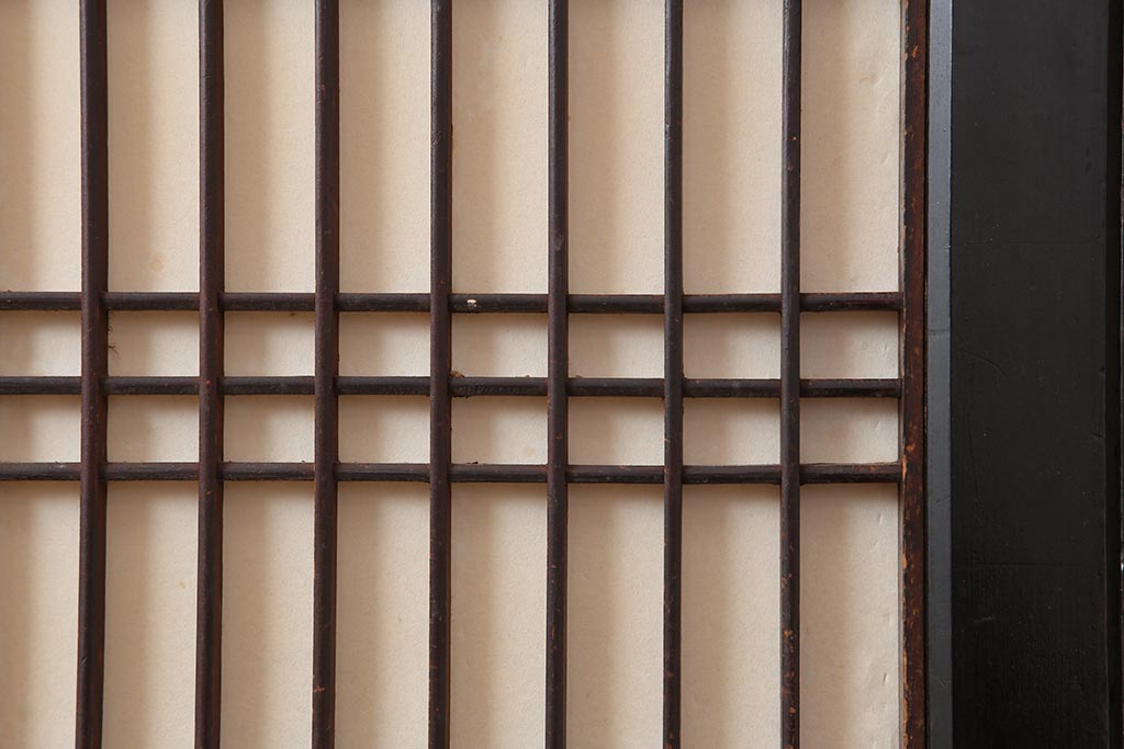 アンティーク建具　明治大正期　上品な空間作りにおすすめの格子帯戸3枚セット(引き戸、障子戸)(R-043991)