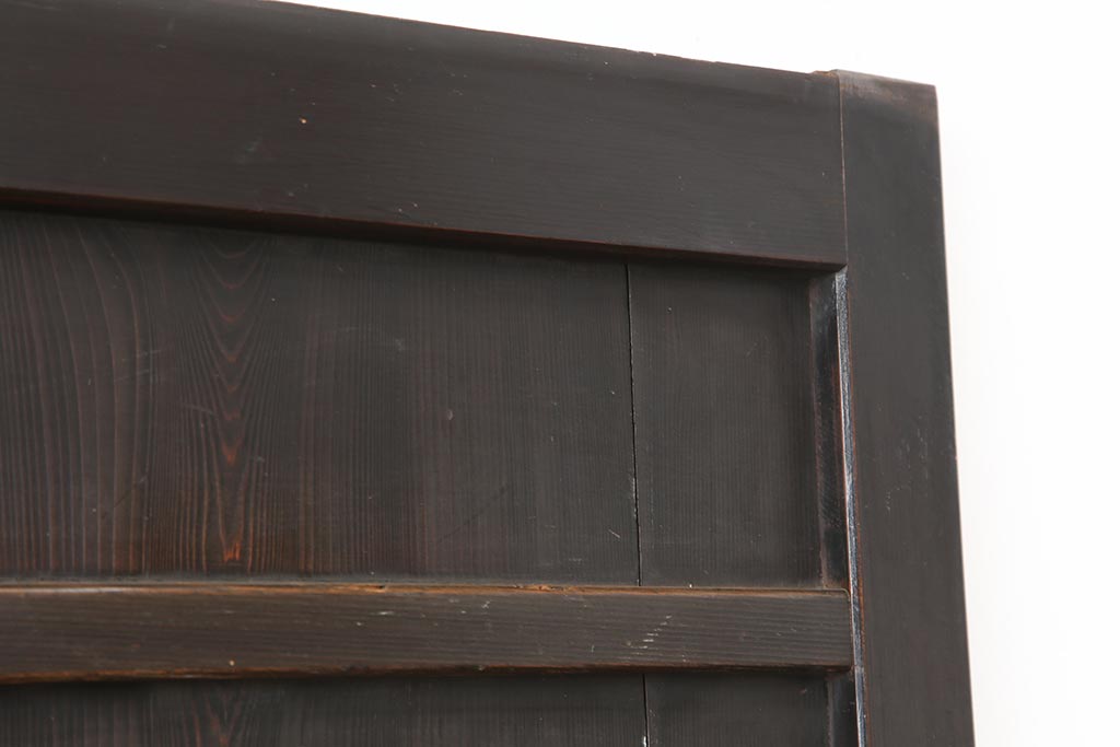 アンティーク建具　明治大正期　古い木の温かみが感じられる舞良戸2枚セット(板戸、引き戸)(R-043996)