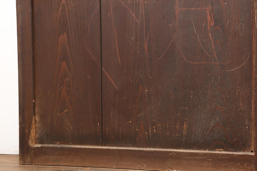 アンティーク建具　明治大正期　和モダンスタイルにぴったりな格子帯戸3枚セット(板戸、建具、引き戸)(R-043999)