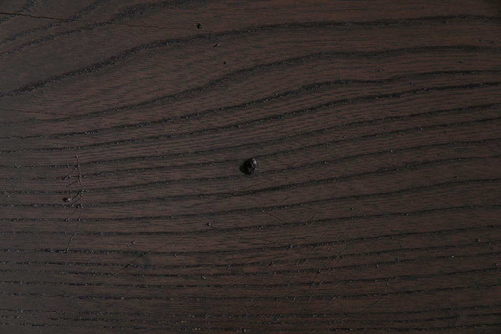 アンティーク家具　明治大正期　総ケヤキ材　力強い杢目が魅力の文机(座卓、座机、ローテーブル、センターテーブル)(R-044002)