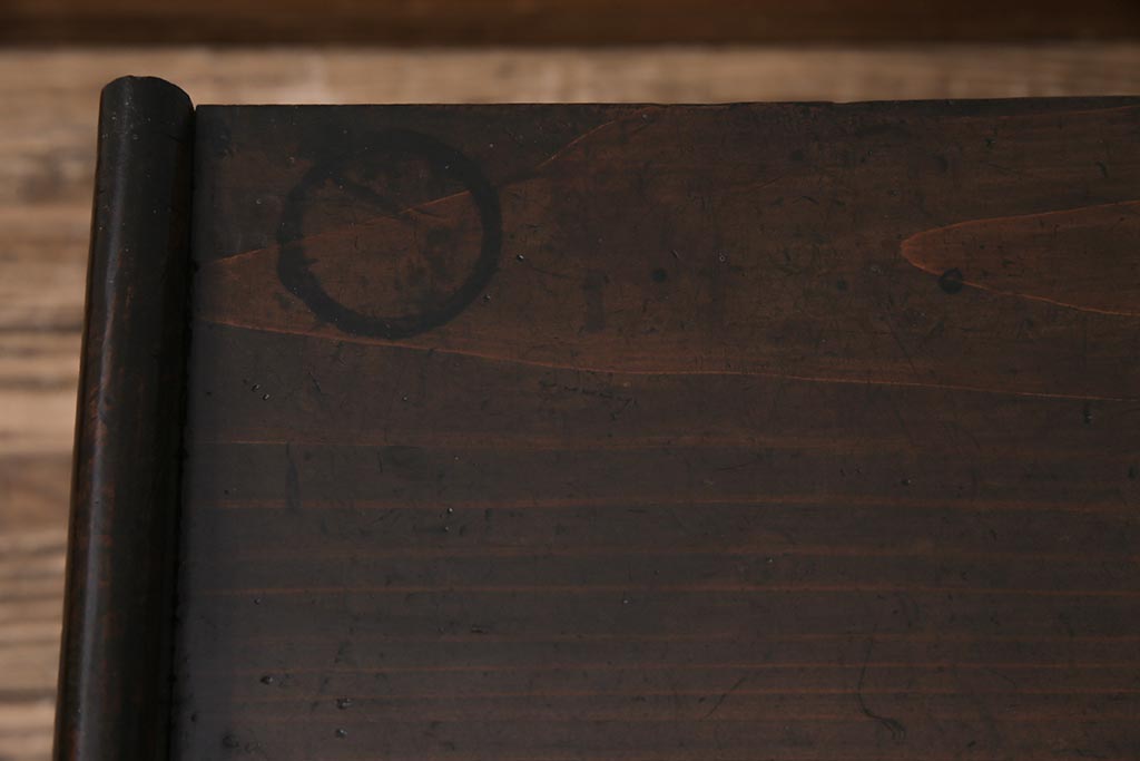 アンティーク家具　大正昭和初期　ヒノキ材　引き出し2杯付きの文机(座卓、座机、ローテーブル、センターテーブル)(R-044003)