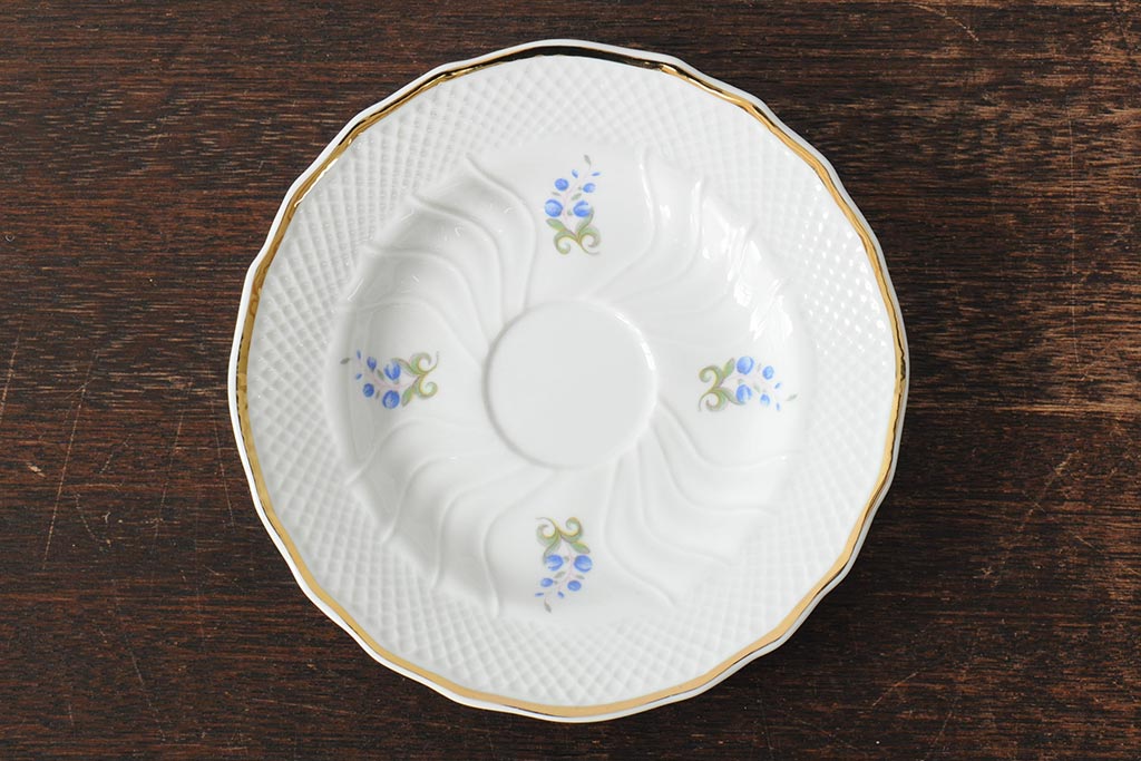 中古　ハンガリー　HOLLOHAZA(ホロハーザ)　Pannonia(パノニア)　バラ(薔薇)　カップ&ソーサー2客セット(洋食器)(R-044013)