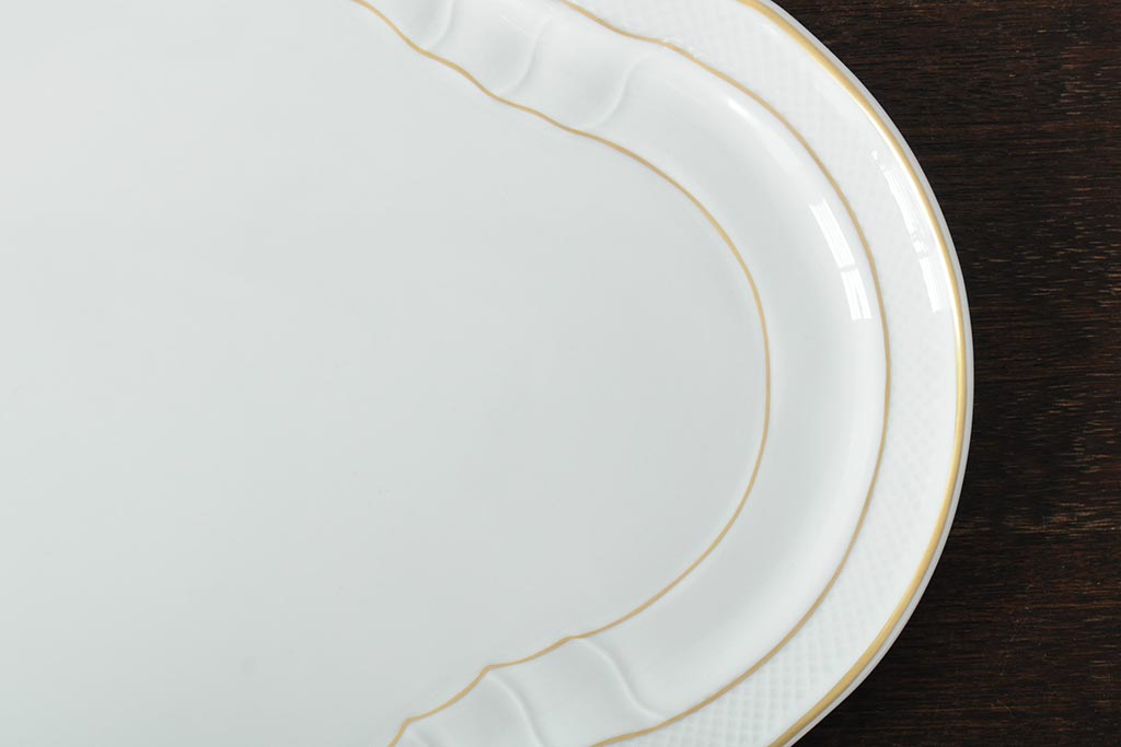 中古　ハンガリー　HOLLOHAZA(ホロハーザ)　Pannonia(パノニア)　プレート(トレー、変形皿、洋食器)(R-044020)