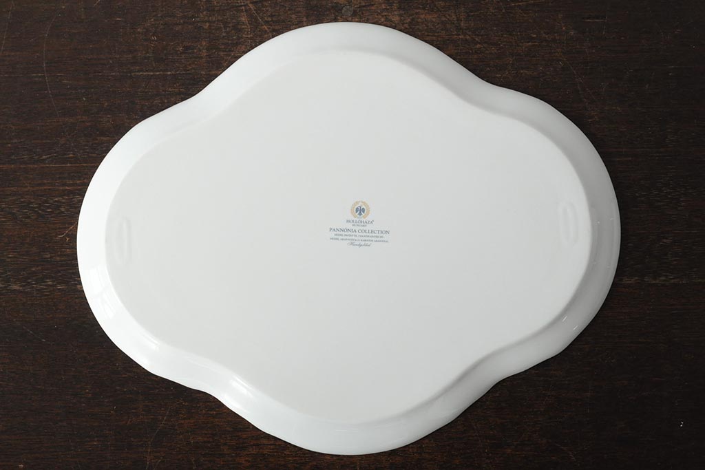 中古　ハンガリー　HOLLOHAZA(ホロハーザ)　Pannonia(パノニア)　プレート(トレー、変形皿、洋食器)(R-044020)