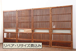 和製アンティーク　杉材　シンプルなつくりが取り入れやすい、明治大正期の古い蔵戸(引き戸、玄関戸、建具)(R-050867)