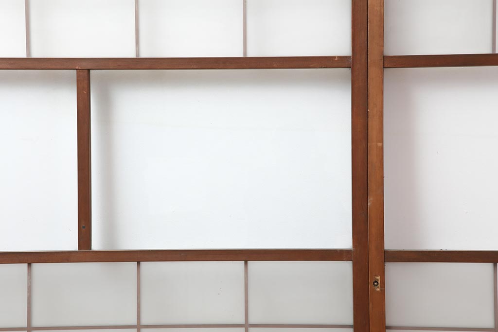 ヴィンテージ建具　昭和中期　すりガラス入り　昭和レトロな空間におすすめのガラス戸2枚セット(引き戸、ビンテージ)(R-044039)
