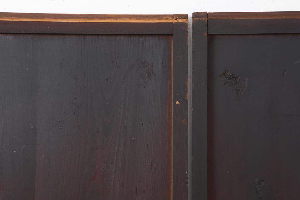アンティーク建具　大正期　趣あふれる障子帯戸3枚セット(障子戸、格子戸、板戸、建具、引き戸)(R-044064)