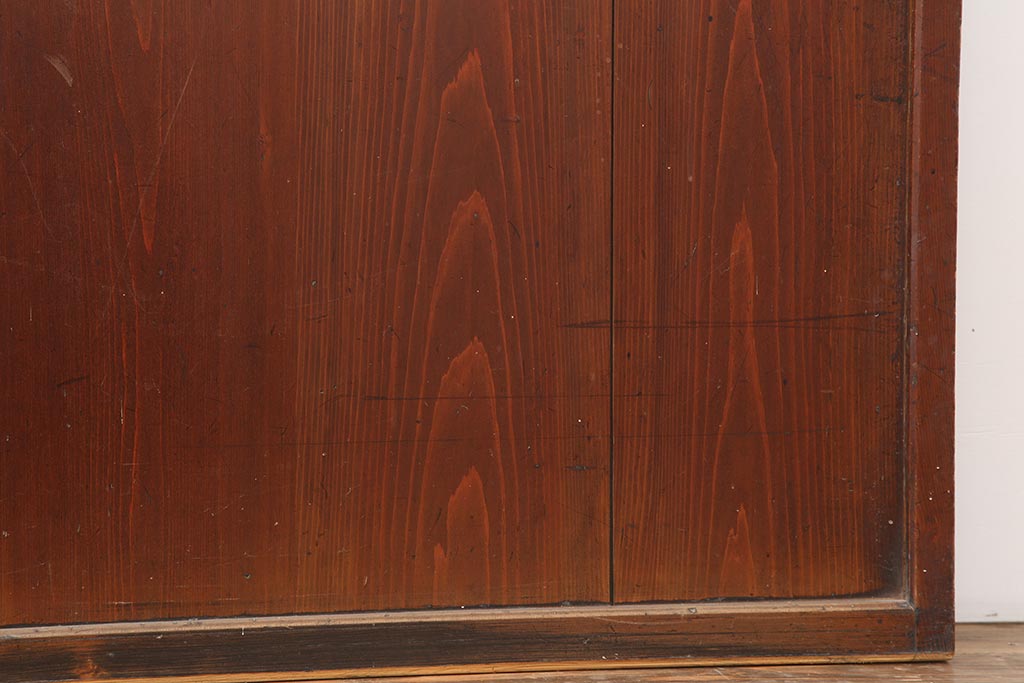 アンティーク建具　大正期　趣あふれる障子帯戸2枚セット(障子戸、格子戸、板戸、引き戸、建具)(R-044065)