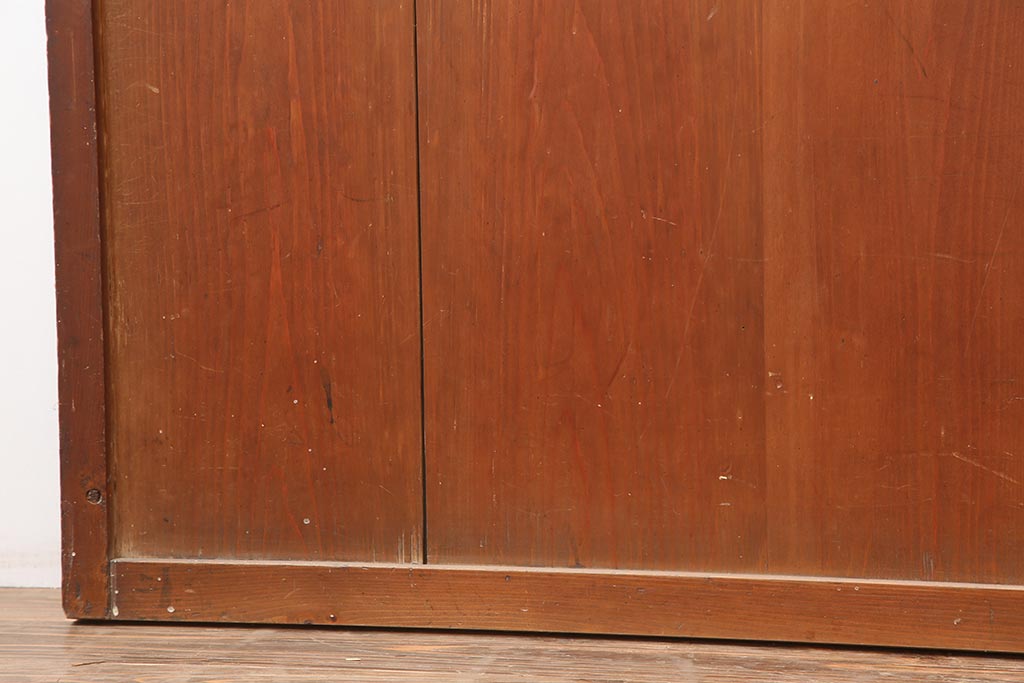 アンティーク建具　大正期　趣あふれる障子帯戸2枚セット(障子戸、格子戸、板戸、引き戸、建具)(R-044065)