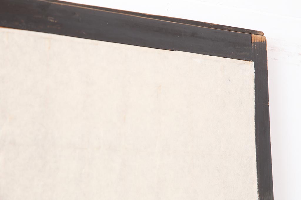 アンティーク建具　和製アンティーク　腰板ケヤキ　漆塗り　上手物　和の風情漂う格子入り障子戸4枚セット(建具、引き戸)(R-044142)