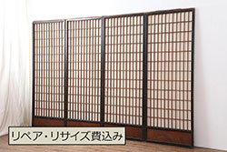 アンティーク建具　大正昭和初期　シンプルな木製扉(板戸、ドア)(R-044934)