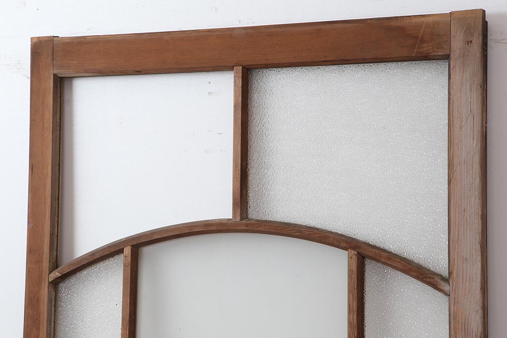 アンティーク建具　和製アンティーク　大正ロマン　桟のデザインがおしゃれなガラス戸1枚(引き戸、建具)(R-044144)