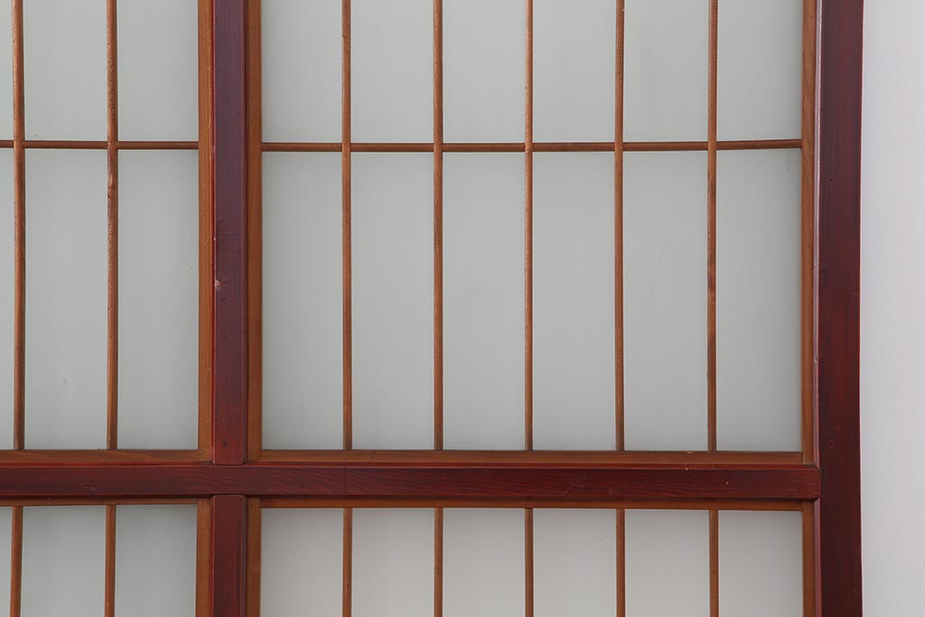 アンティーク建具 大正昭和初期 大正ロマン 赤褐色の木肌が