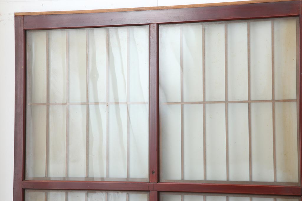 アンティーク建具 大正昭和初期 大正ロマン 赤褐色の木肌が