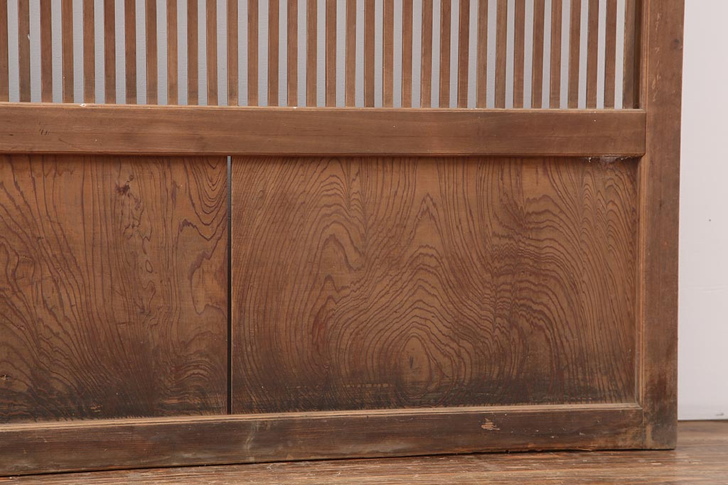 アンティーク建具　和製アンティーク　 昭和初期　和の風情漂う格子戸2枚セット(建具、引き戸)(R-044161)