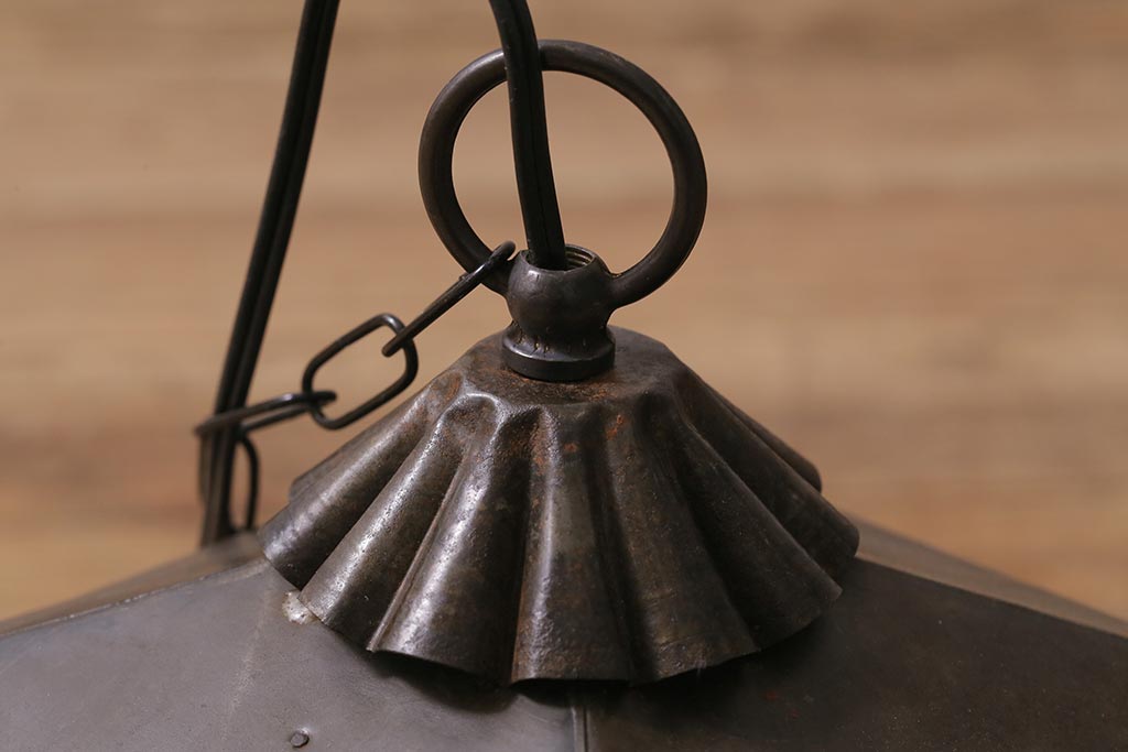 アンティーク照明　昭和初期　和の雰囲気を高める吊り灯籠(灯篭、天井照明、吊り下げ照明)(R-044180)