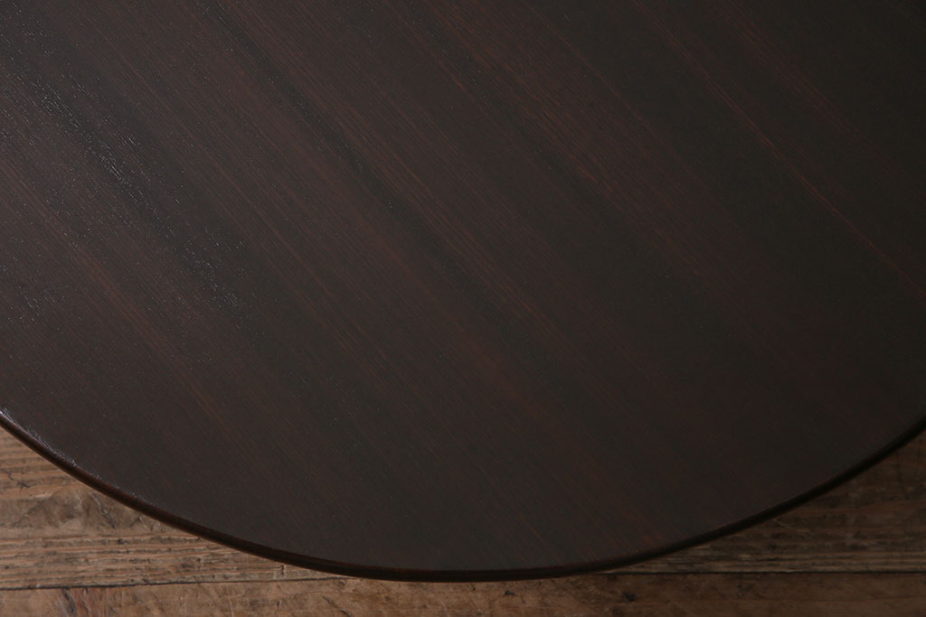 アンティーク家具　和製アンティーク　昭和初期　栓材　濃い木色が魅力的なちゃぶ台(座卓、ローテーブル、折りたたみテーブル)(R-044199)