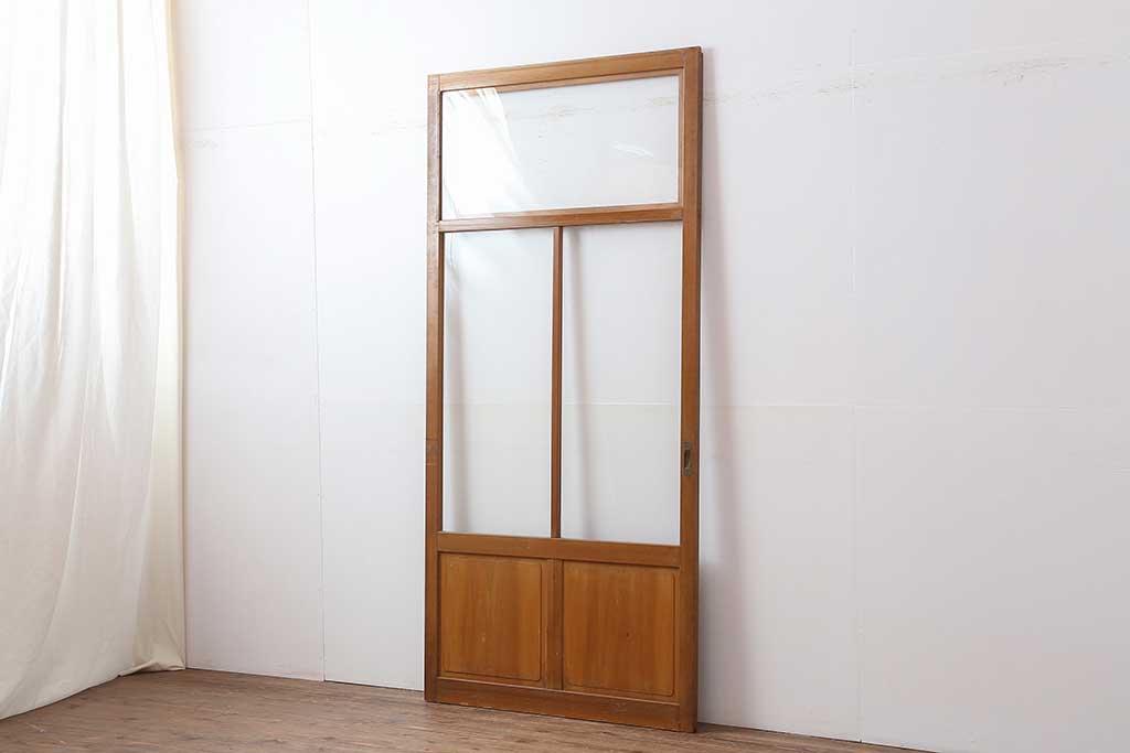 レトロ建具　昭和中期　ノスタルジックな雰囲気漂うガラス戸1枚(引き戸、建具)(R-044209)