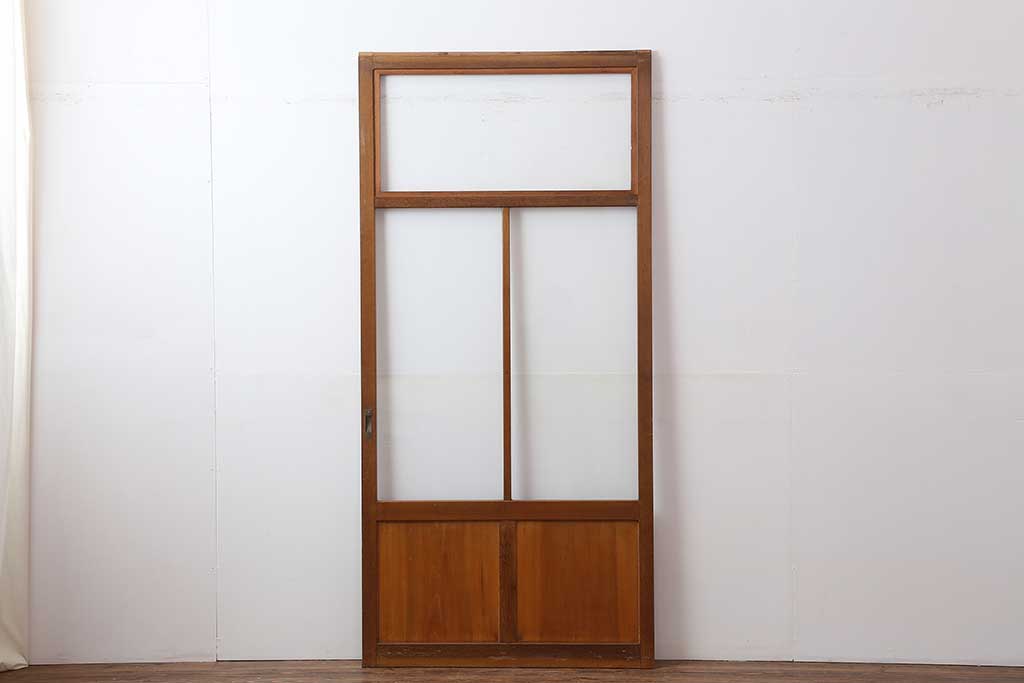 レトロ建具　昭和中期　ノスタルジックな雰囲気漂うガラス戸1枚(引き戸、建具)(R-044209)