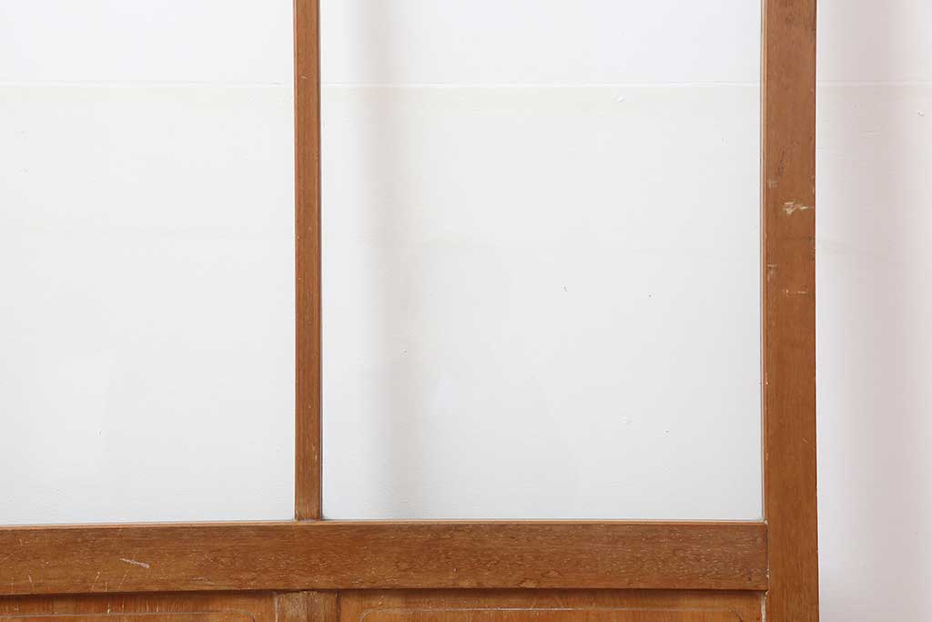 ビンテージ建具　昭和中期　細やかな文様が目を引く組子入りガラス戸1枚(引き戸、建具)(R-044210)