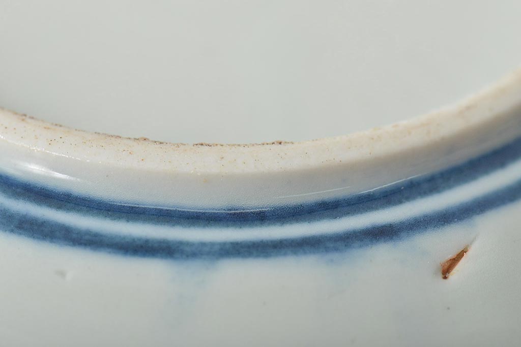 大正期　桜閣花鳥図　楕円印判皿5枚(和食器)(R-044227)
