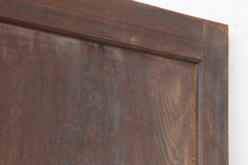 アンティーク建具　和製アンティーク　明治大正期　和モダンスタイルにぴったりな格子帯戸2枚セット(板戸、建具、引き戸)(R-044240)