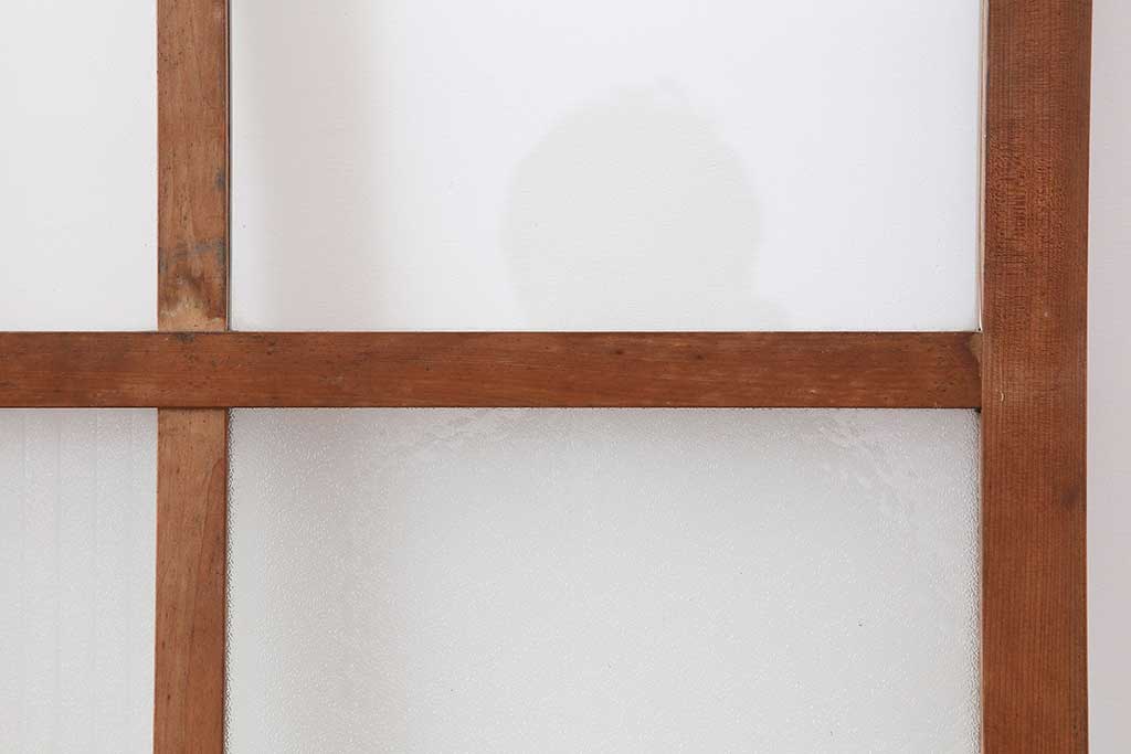 ビンテージ建具　昭和初期　ダイヤガラス入り　レトロな雰囲気漂うガラス戸3枚セット(引き戸、建具)(R-044242)