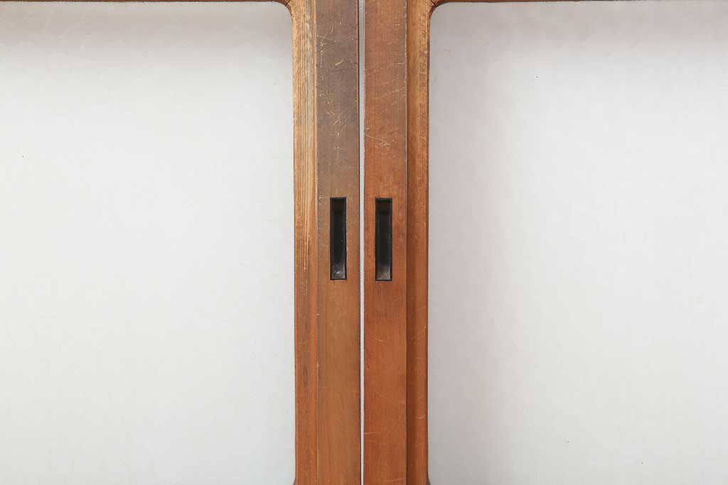 アンティーク建具　昭和中期　モールガラス入り　すっきりとした印象のガラス戸4枚セット(引き戸、建具)(R-044255)