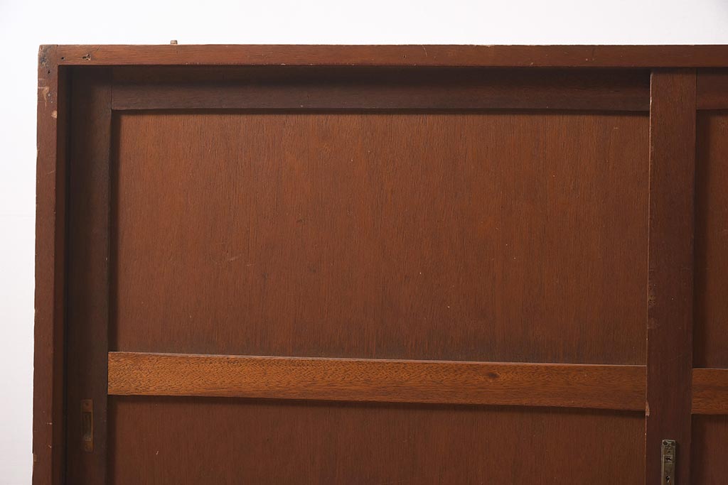 アンティーク家具　昭和中期　シンプルなデザインのレトロな戸棚(収納棚、食器棚、キャビネット)(R-044306)