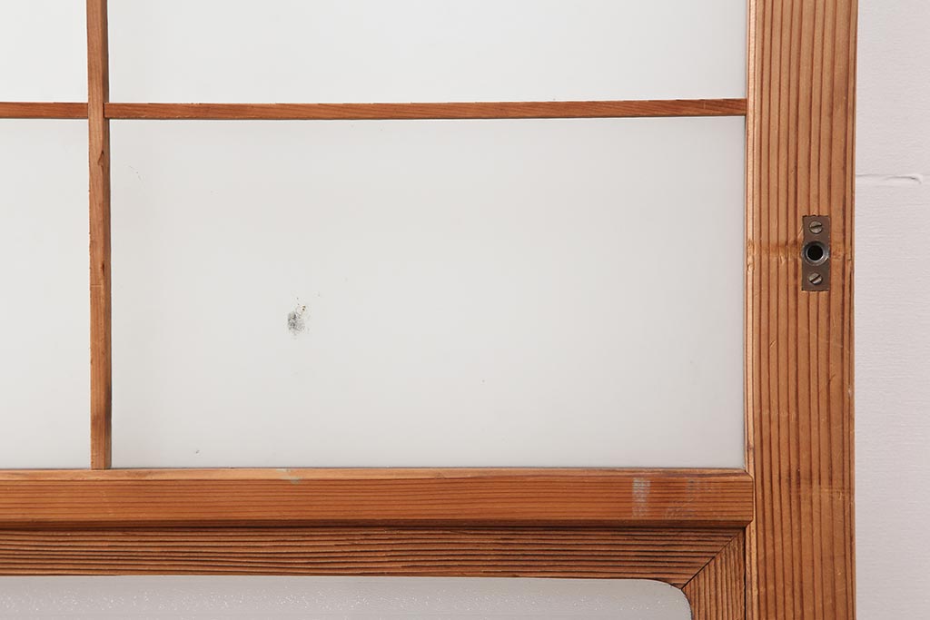 レトロ建具　昭和レトロ　昭和中期　昔懐かしい空間を演出するガラス障子戸2枚セット(格子戸、ガラス戸、引き戸、建具)(R-044308)