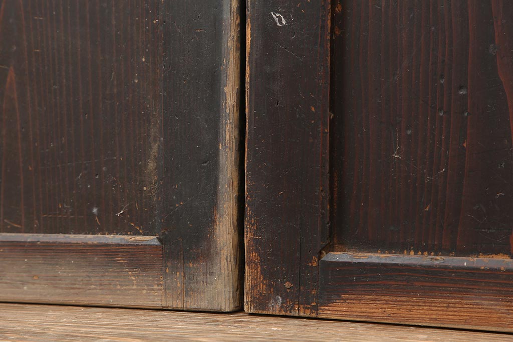 アンティーク建具　和製アンティーク　明治期　格調高い和を演出する帯戸3枚セット(板戸、建具、引き戸)(R-044310)