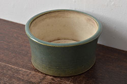 明治〜大正　古い青磁植木鉢(中国支那鉢?緑釉)(R-044325)