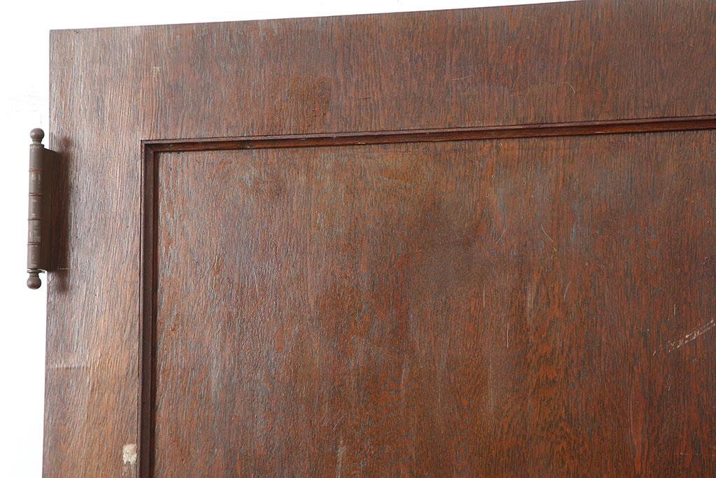 アンティーク建具　昭和初期　突き板仕上げ　独特な木目が目を引く木製ドア(木製扉)(R-044366)